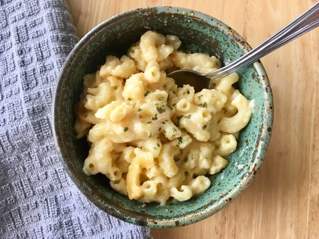a bowl of macaroni and cheese - an inexpensive meatless meal idea