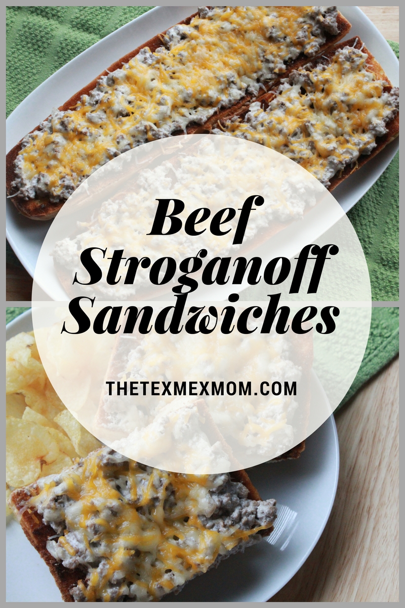 Open-faced beef stroganoff sandwiches