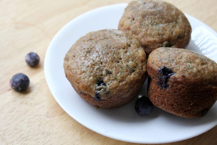 Banana Zucchini Blueberry Muffins