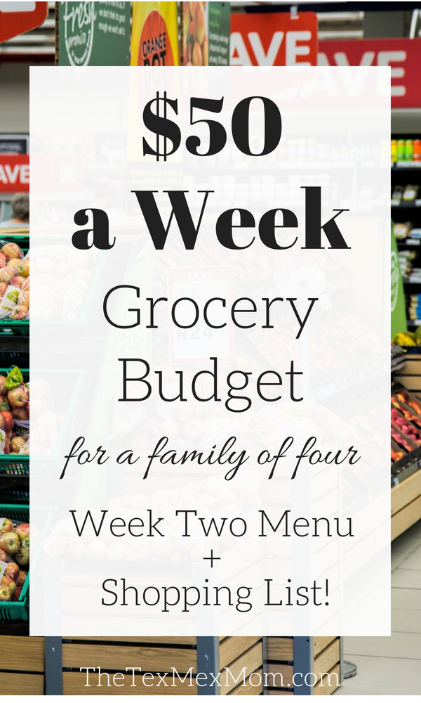 meal plan on a $50 a week grocery budget