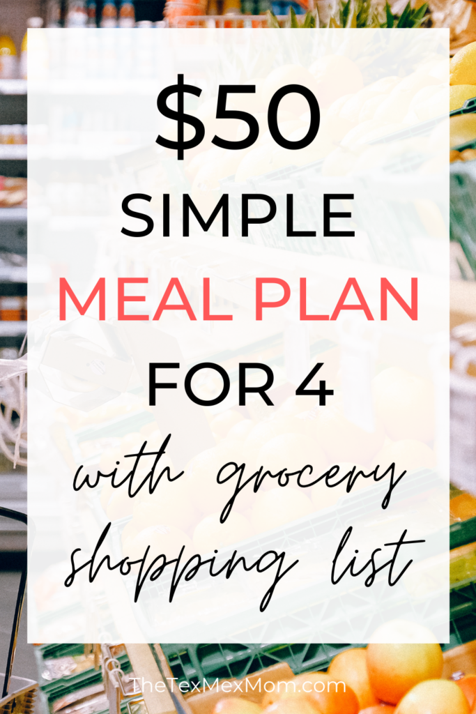 $50 weekly grocery budget