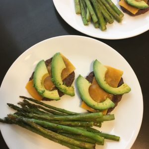 Burgers and asparagus #grocerybudget #lowcarbonabudget