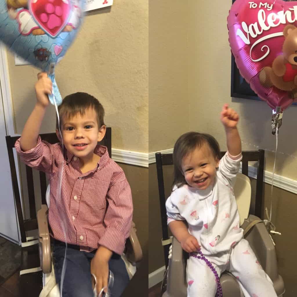 Balloons for Valentine's Day with toddlers