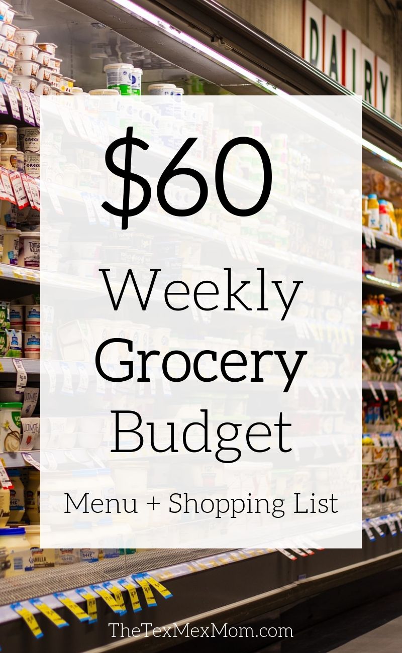 $60 weekly grocery budget