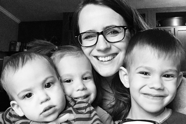 Things motherhood has taught me (Picture of me with my three kids)