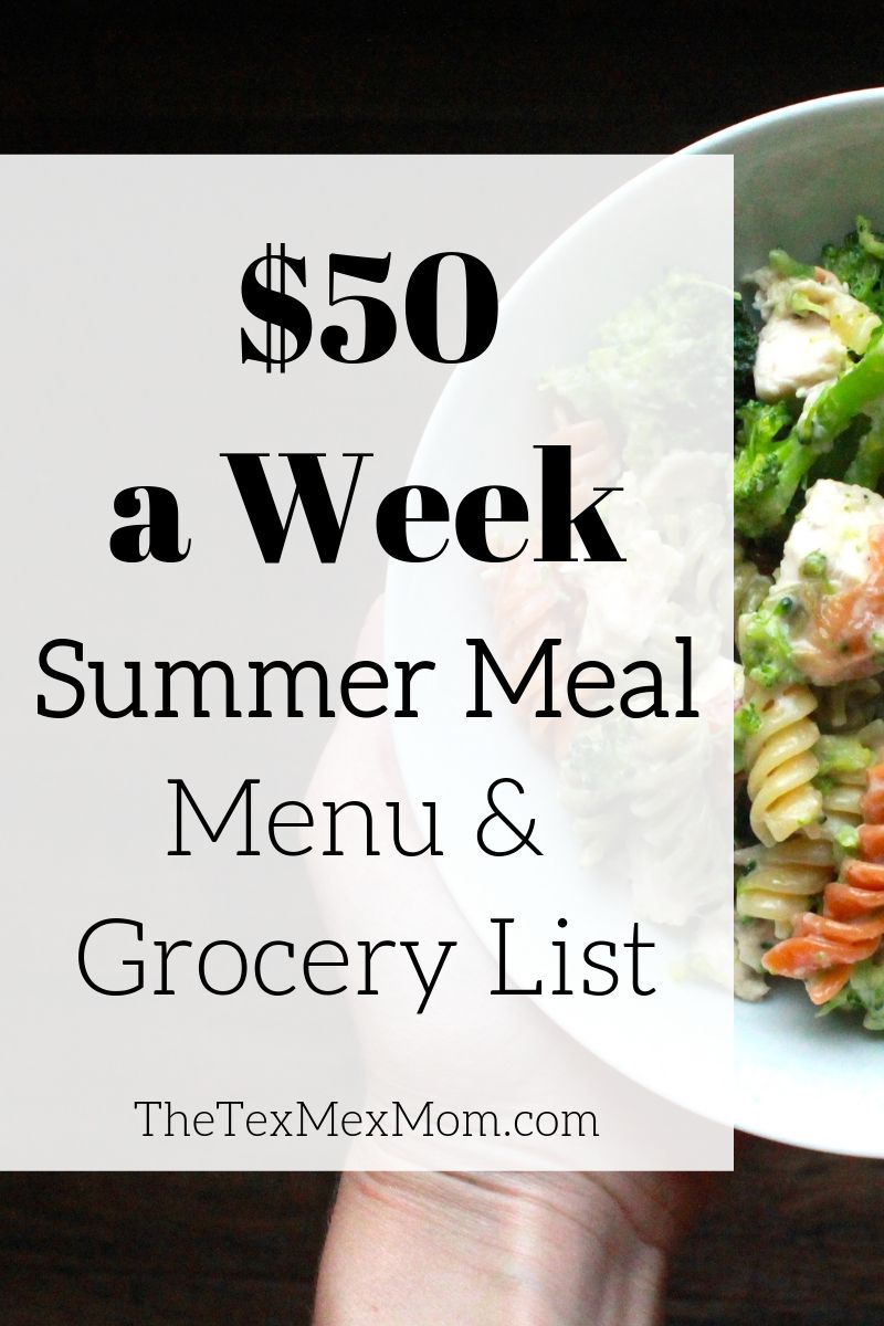 $50 grocery budget, no oven necessary