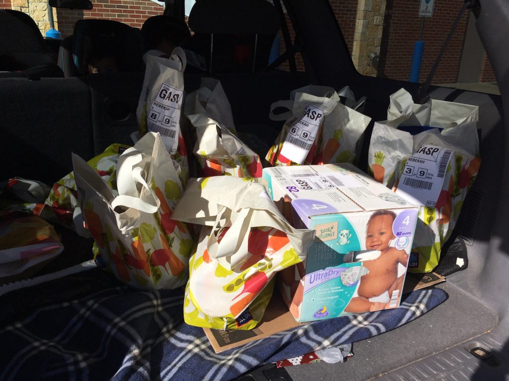 Groceries from Aldi's curbside pickup