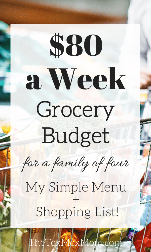 $80 grocery list for 4-6