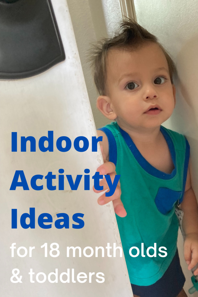 indoor activities for 18 month olds // picture of toddler looking out of door