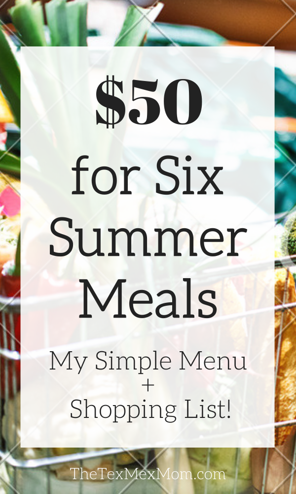 six summer meals for $50