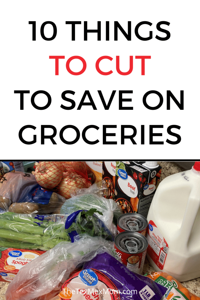 10 things to cut to save on groceries (with photo of groceries)