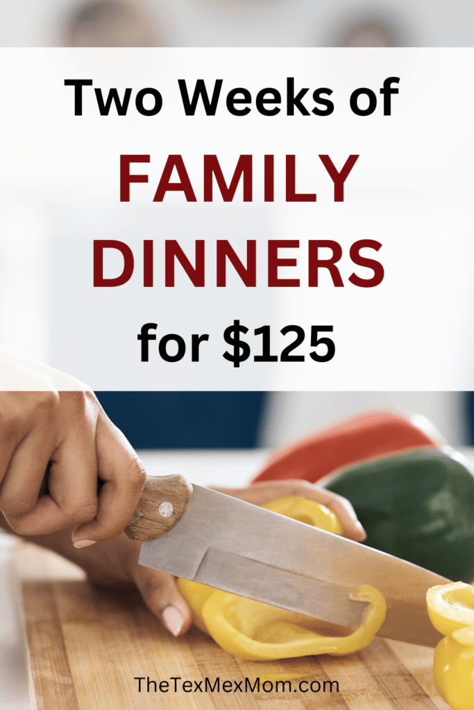 2 weeks of family dinners with $125 grocery list