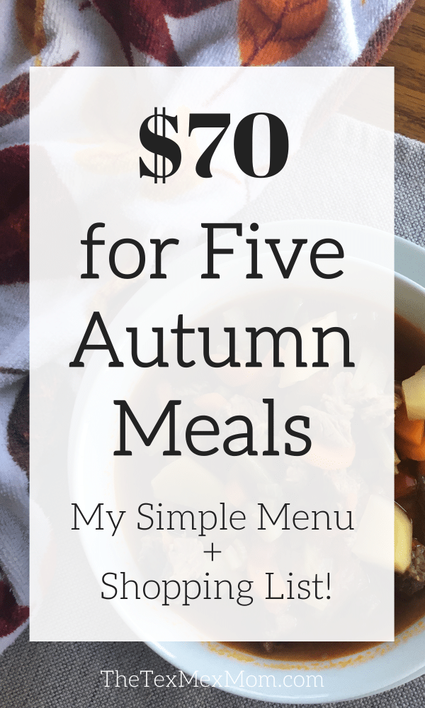 $70 for five autumn meals