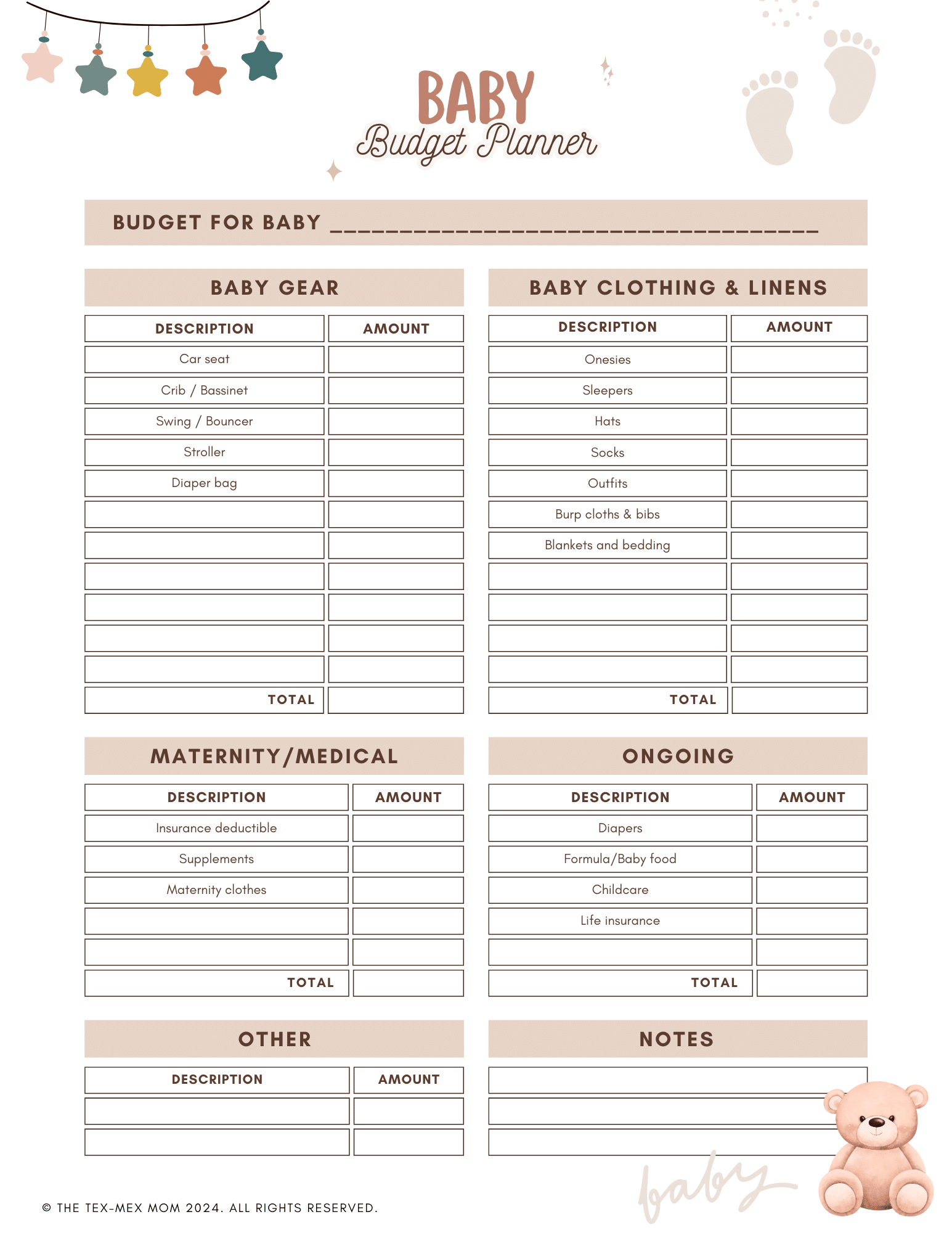 Budgeting for Baby FREE Budget Worksheet Printable The TexMex Mom