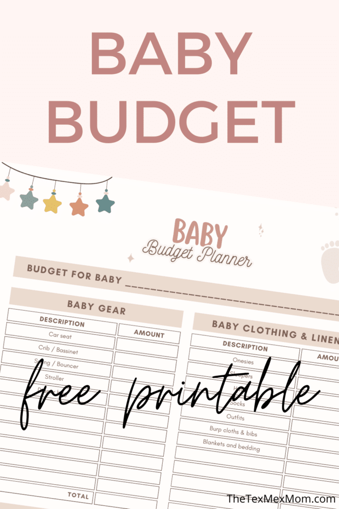 Baby budget worksheet printable