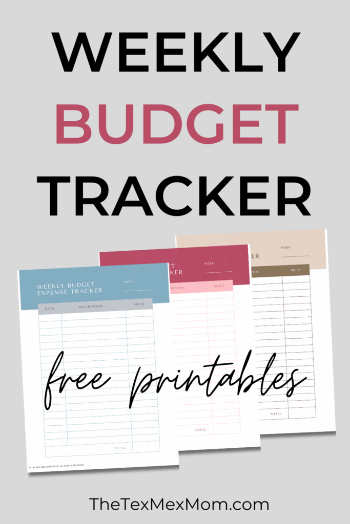 weekly budget tracker printables