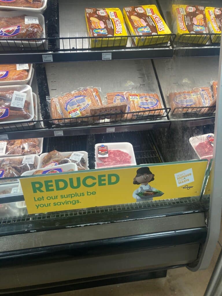 discounted meat section at Kroger