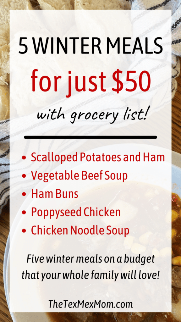List of 5 winter meals on a $50 budget
