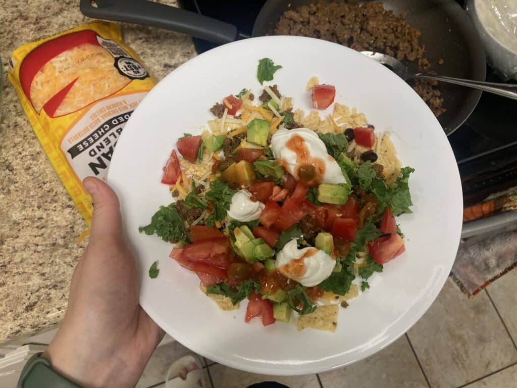 IMG_4088 taco salad / taco stack-up